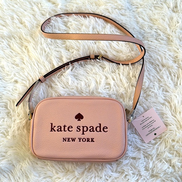 kate spade Handbags - Kate Spade Glitter On Mini Camera Leather Crossbody Bag in Rose Smoke (Pink)